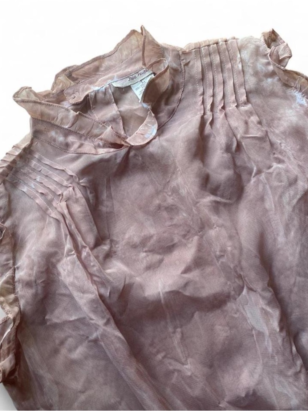 Free People Sheer Blouse Dusty Pink Size Large